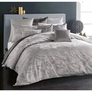 Donna Karan Luna Collection KING Duvet Cover Color Platinum ***NEW***